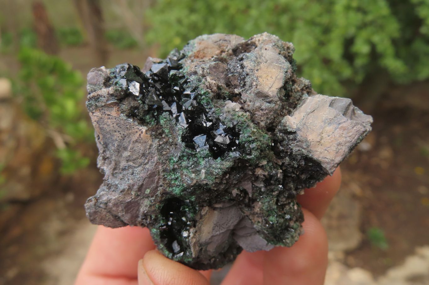 Natural Libethenite Crystals On Dolomite Matrix Specimens x 6 From Shituru, Congo - Toprock Gemstones and Minerals 