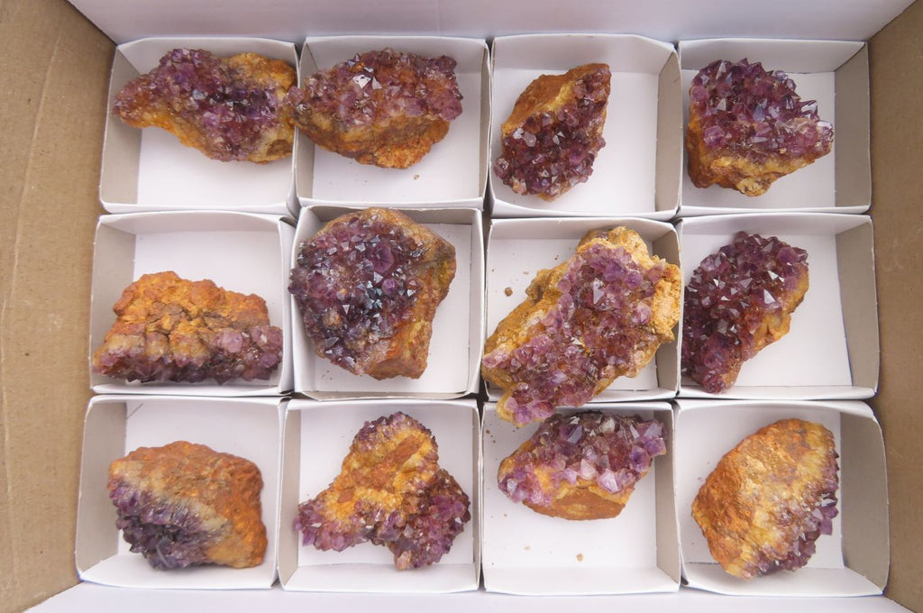 Natural Amethystos Amethyst Specimens x 12 From Kwaggafontein, South Africa - Toprock Gemstones and Minerals 
