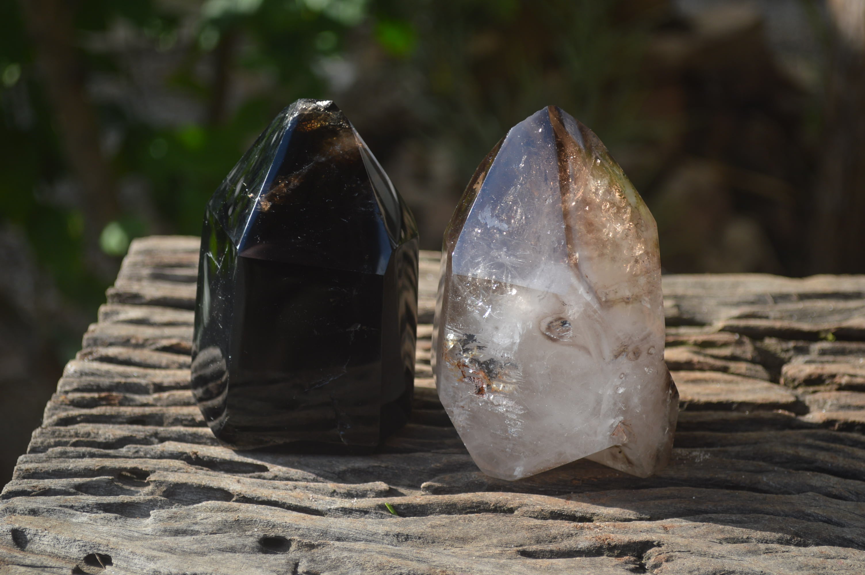 Polished Smokey Quartz Crystals x 2 From Madagascar - Toprock Gemstones and Minerals 