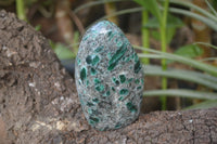 Polished Rare Emerald Mica In Matrix Standing Free Forms x 3 From Mutoko, Zimbabwe - Toprock Gemstones and Minerals 