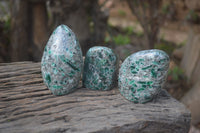 Polished Rare Emerald Mica In Matrix Standing Free Forms x 3 From Mutoko, Zimbabwe - Toprock Gemstones and Minerals 