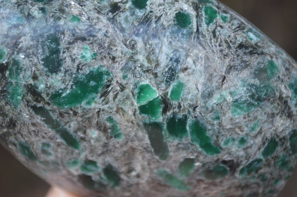 Polished Rare Emerald Mica In Matrix Standing Free Forms x 3 From Mutoko, Zimbabwe - Toprock Gemstones and Minerals 