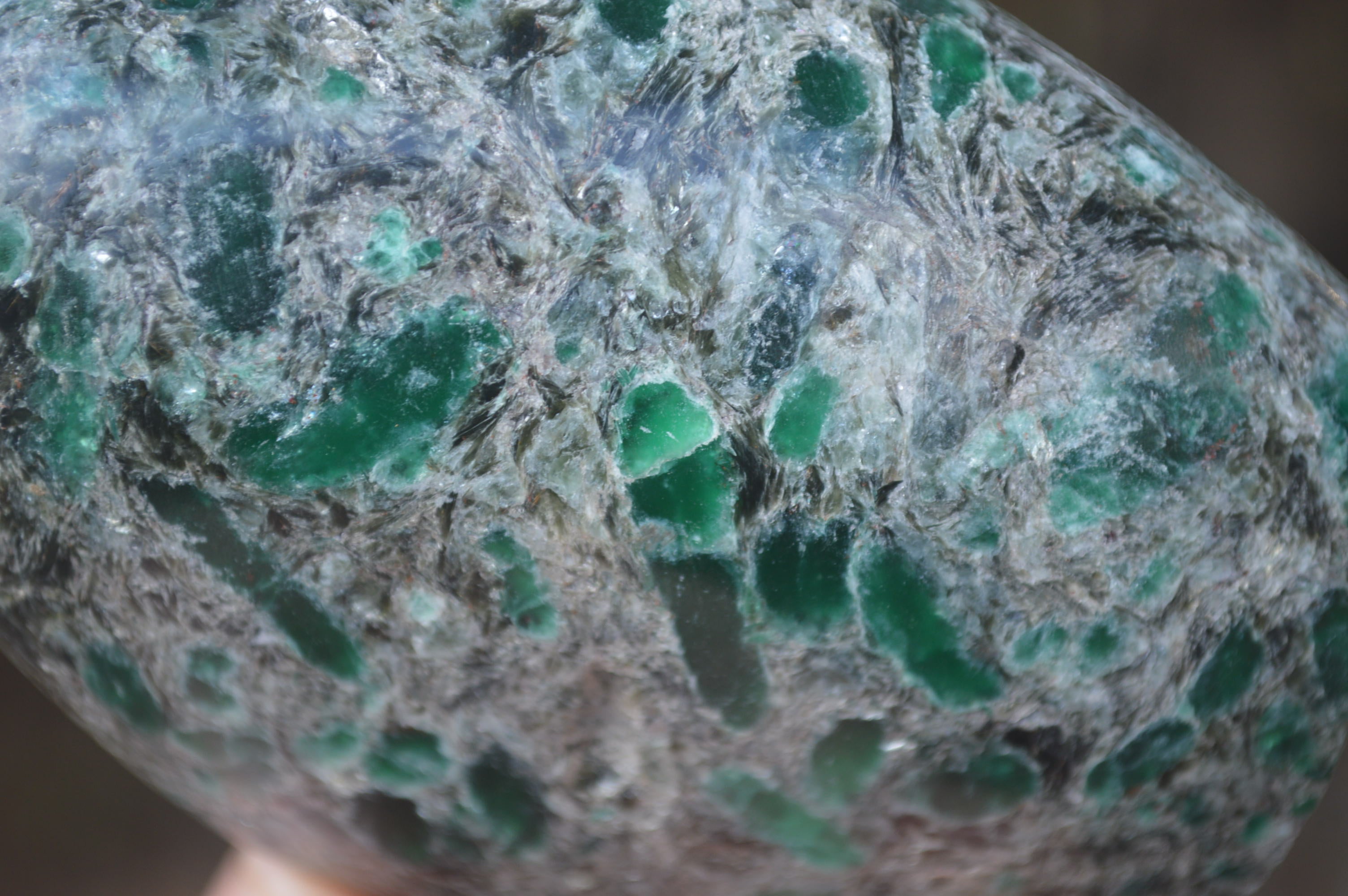 Polished Rare Emerald Mica In Matrix Standing Free Forms x 3 From Mutoko, Zimbabwe - Toprock Gemstones and Minerals 