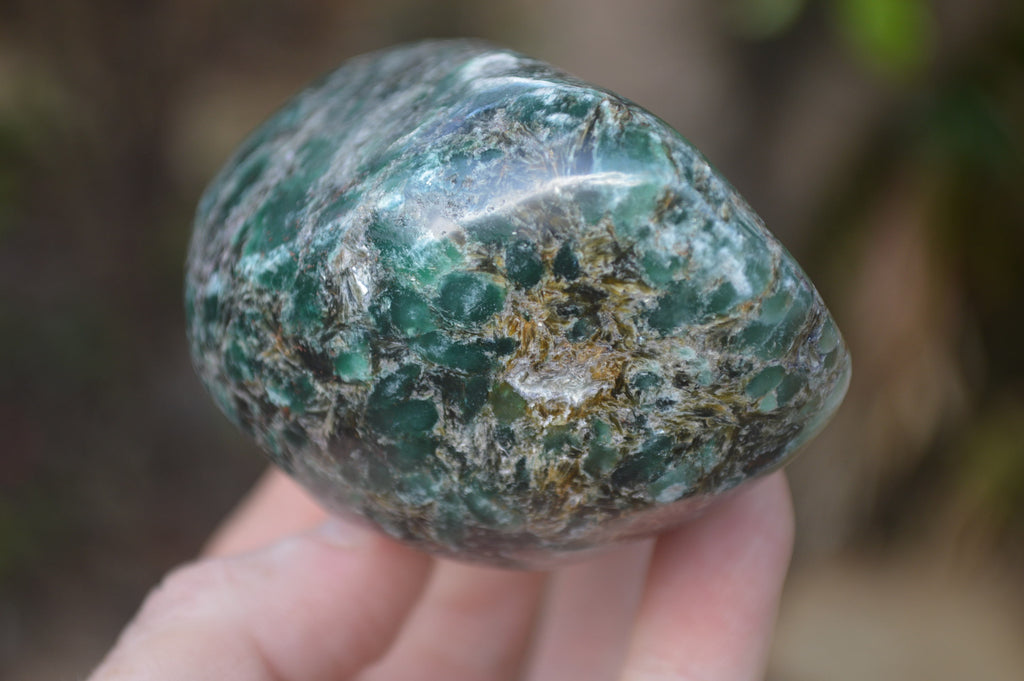 Polished Rare Emerald Mica In Matrix Standing Free Forms x 3 From Mutoko, Zimbabwe - Toprock Gemstones and Minerals 