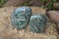 Polished Rare Emerald Mica In Matrix Standing Free Forms x 3 From Mutoko, Zimbabwe - Toprock Gemstones and Minerals 