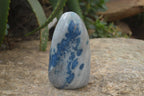 Polished Blue Spinel Spotted Quartz Standing Free Forms x 2 From Madagascar - Toprock Gemstones and Minerals 