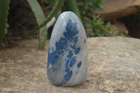 Polished Blue Spinel Spotted Quartz Standing Free Forms x 2 From Madagascar - Toprock Gemstones and Minerals 