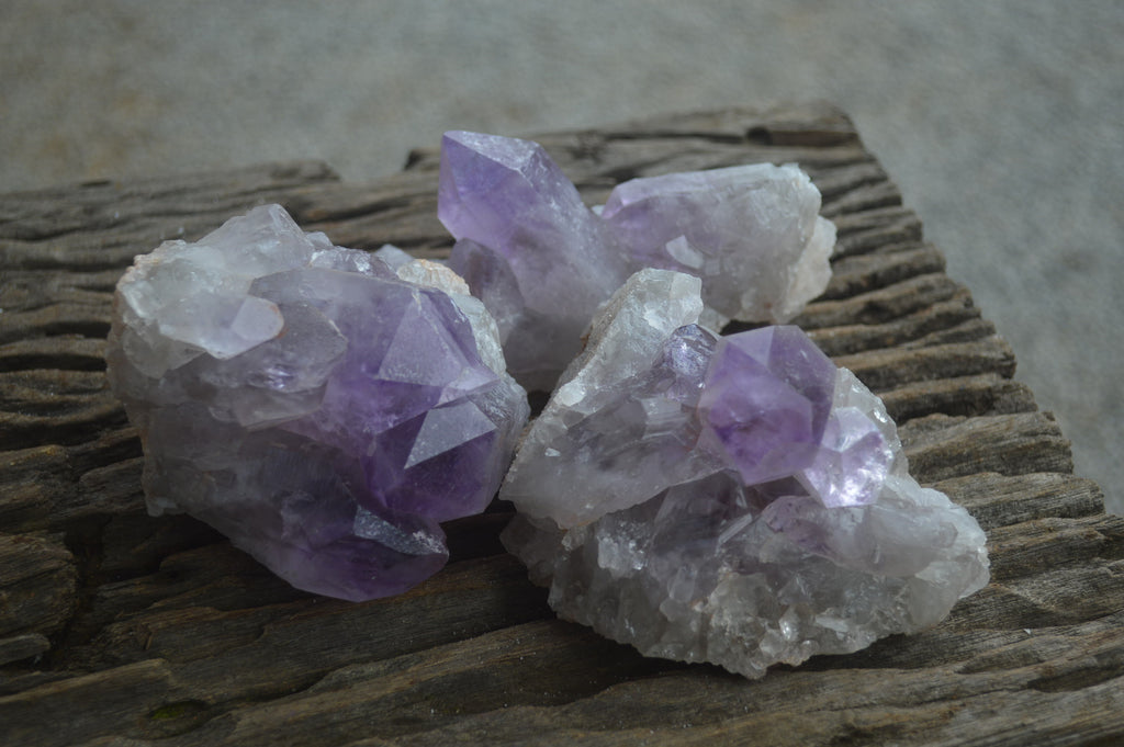 Natural Jacaranda Amethyst Quartz Clusters x 6 from Mumbwa, Zambia - Toprock Gemstones and Minerals 