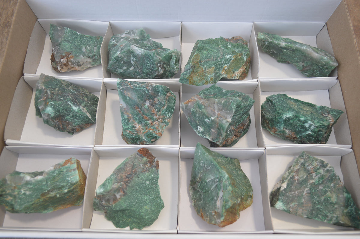 Natural Swazi Jade Cobbed Specimens x 12 from Swaziland - Toprock Gemstones and Minerals 