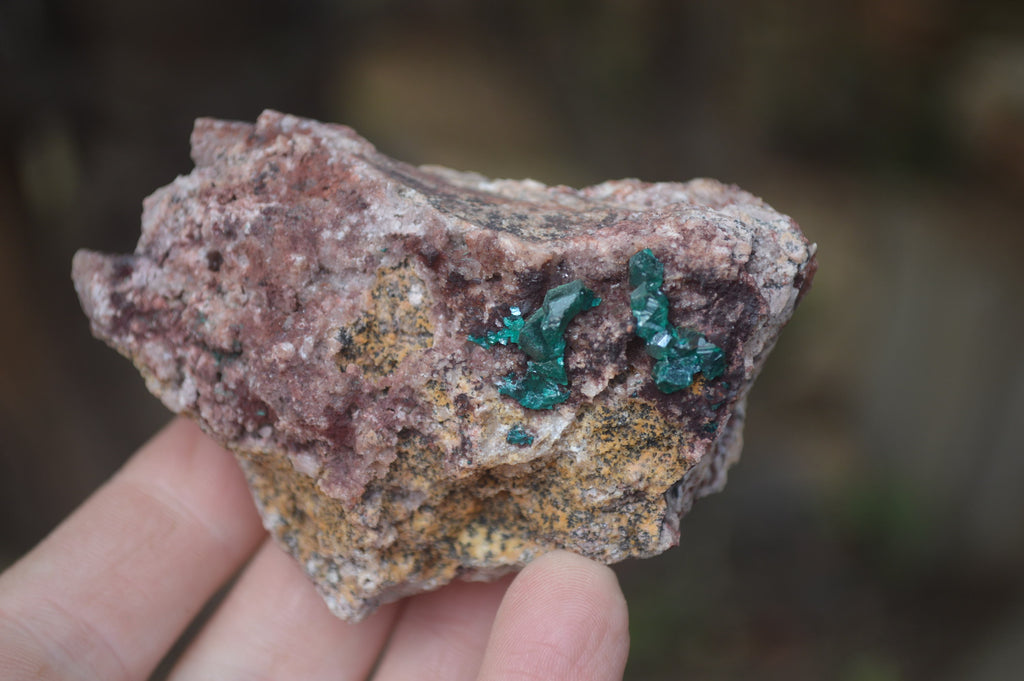 Natural Dioptase On Dolomite Specimens x 6 From Likasi, Congo - Toprock Gemstones and Minerals 