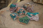 Natural Dioptase On Dolomite Specimens x 6 From Likasi, Congo - Toprock Gemstones and Minerals 