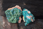 Natural Dioptase On Dolomite Specimens x 6 From Likasi, Congo - Toprock Gemstones and Minerals 