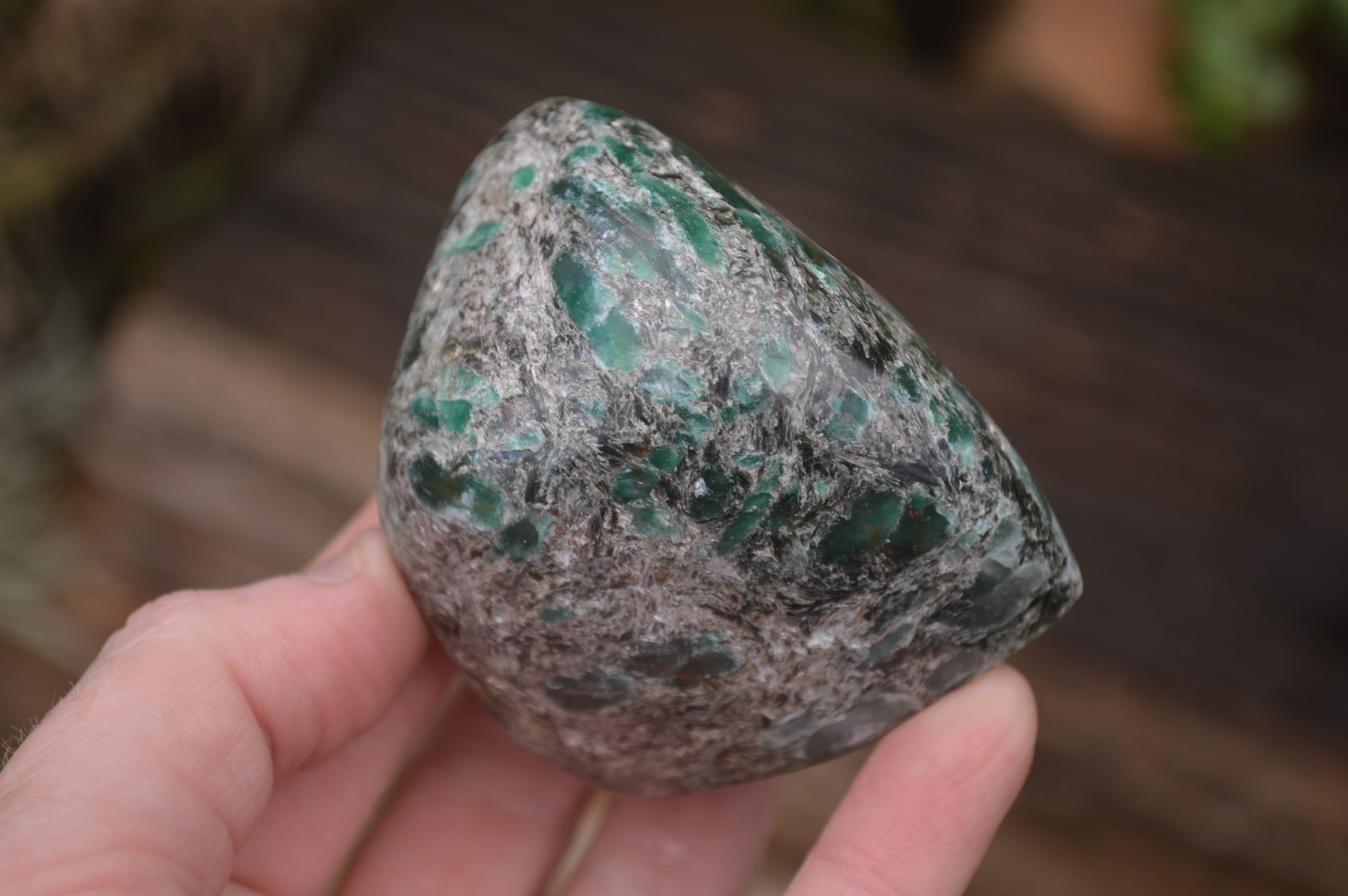 Polished Rare Emerald Mica In Matrix Standing Free Forms x 4 From Mutoko, Zimbabwe - Toprock Gemstones and Minerals 