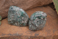 Polished Rare Emerald Mica In Matrix Standing Free Forms x 4 From Mutoko, Zimbabwe - Toprock Gemstones and Minerals 