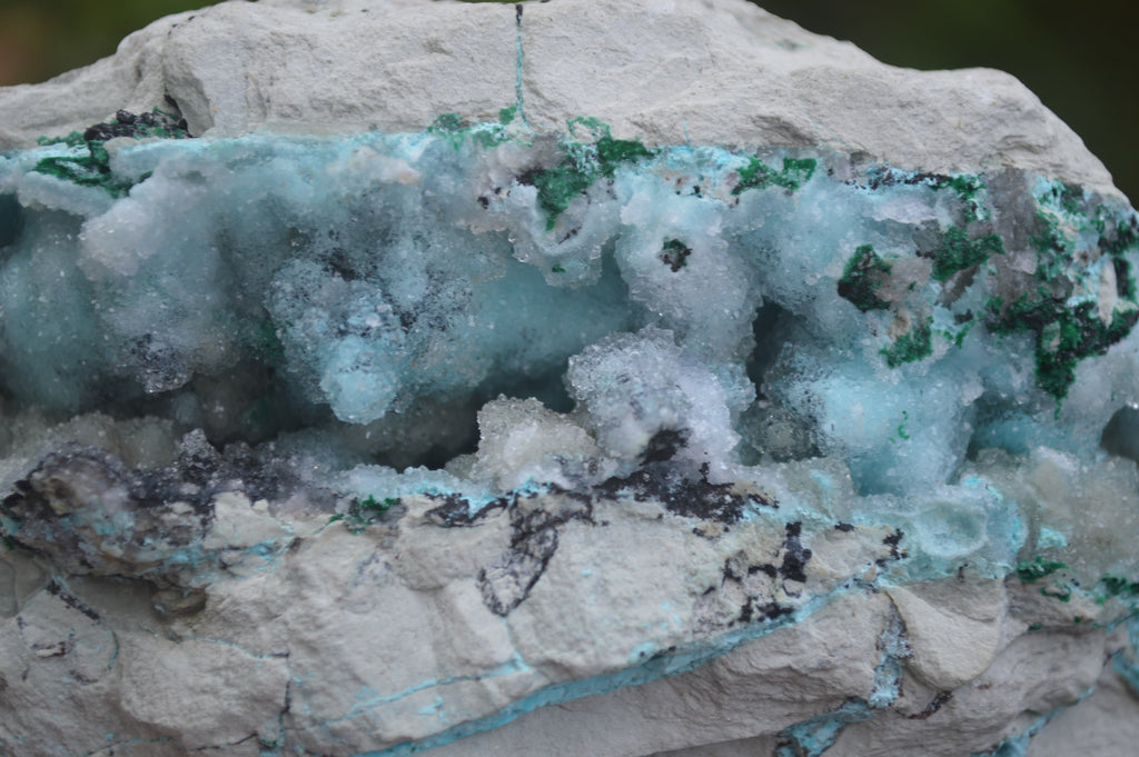 Natural Drusy Coated Malacolla On Dolomite Specimens x 6 From Likasi, Congo - Toprock Gemstones and Minerals 