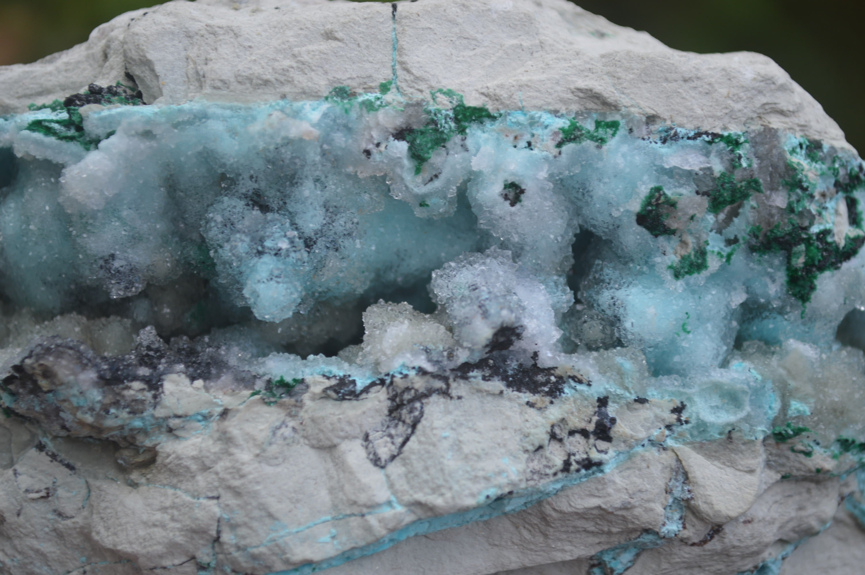 Natural Drusy Coated Malacolla On Dolomite Specimens x 6 From Likasi, Congo - Toprock Gemstones and Minerals 