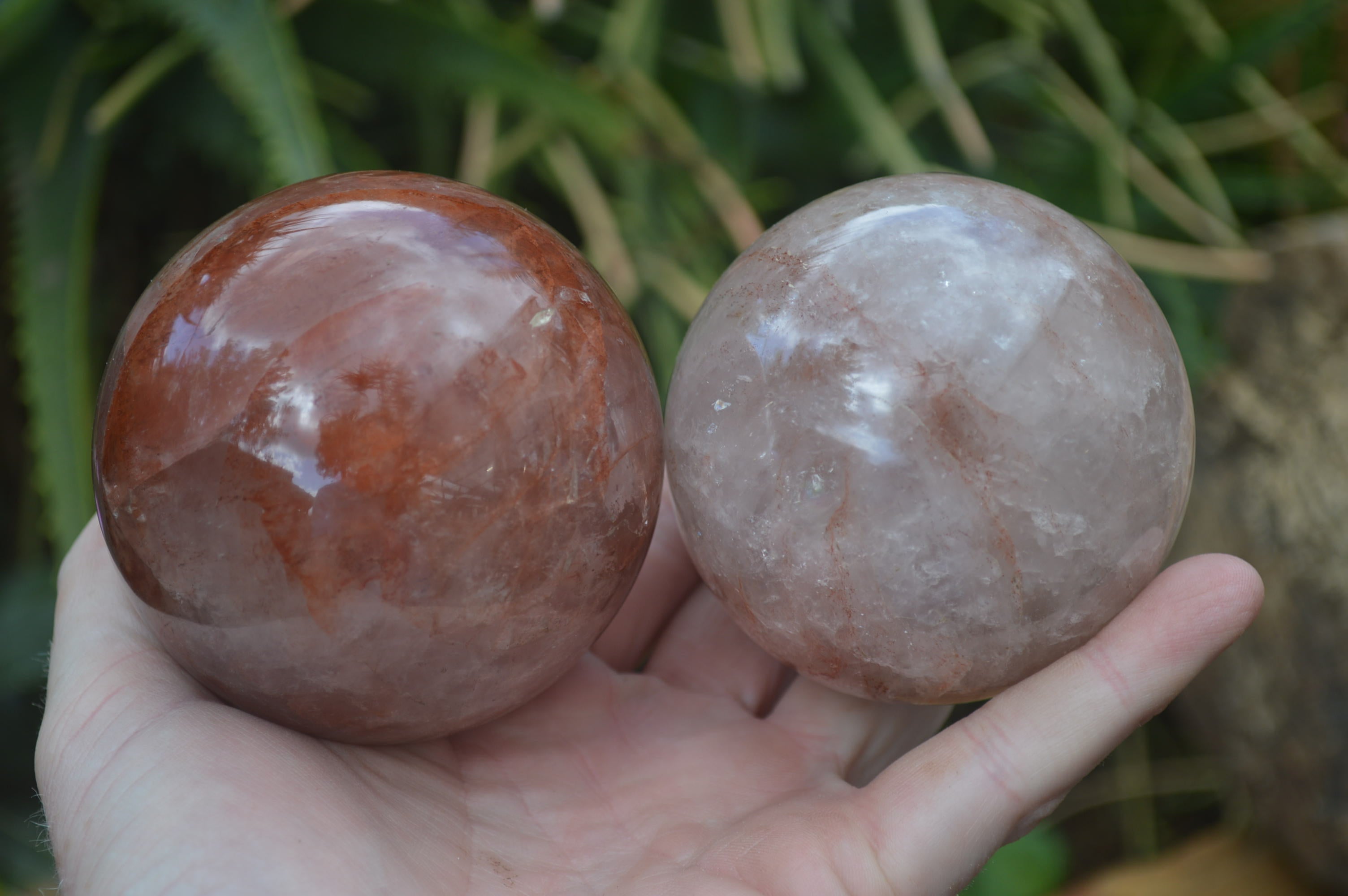 Polished Red Hematoid Quartz Spheres x 4 From Madagascar - Toprock Gemstones and Minerals 
