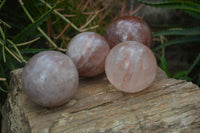 Polished Red Hematoid Quartz Spheres x 4 From Madagascar - Toprock Gemstones and Minerals 