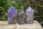 Polished Chevron Amethyst Points x 6 From Madagascar - Toprock Gemstones and Minerals 