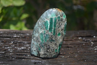 Polished Rare Emerald Mica In Matrix Standing Free Forms x 2 From Mutoko, Zimbabwe - Toprock Gemstones and Minerals 