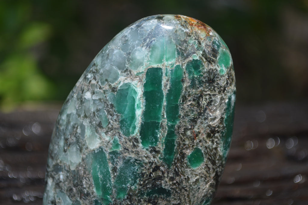 Polished Rare Emerald Mica In Matrix Standing Free Forms x 2 From Mutoko, Zimbabwe - Toprock Gemstones and Minerals 