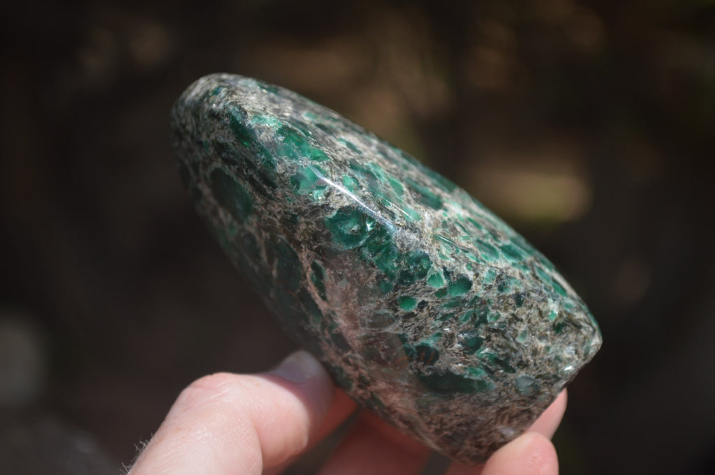 Polished Rare Emerald Mica In Matrix Standing Free Forms x 2 From Mutoko, Zimbabwe - Toprock Gemstones and Minerals 