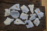 Natural Etched Blue Chalcedony Specimens x 12 From Nsanje, Malawi - Toprock Gemstones and Minerals 