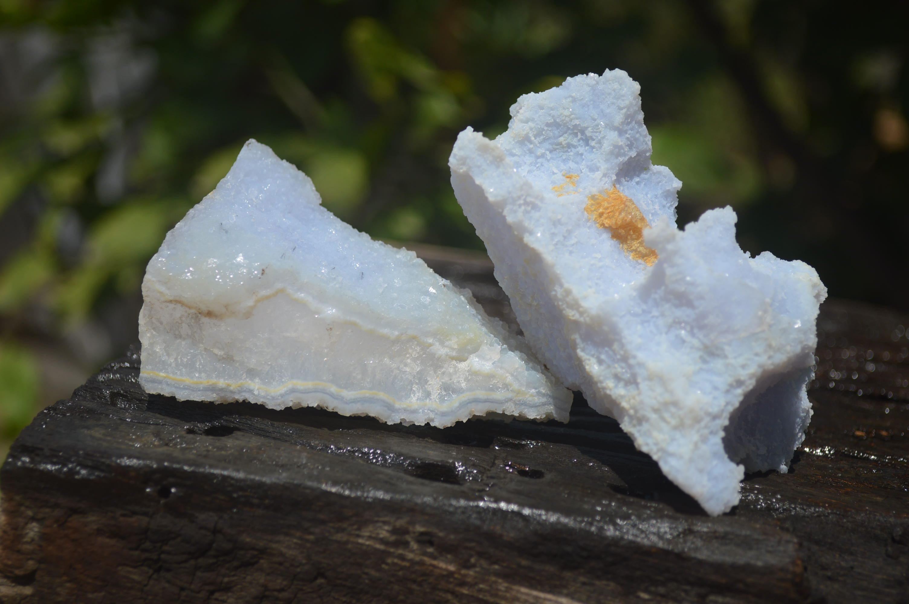 Natural Etched Blue Chalcedony Specimens x 12 From Nsanje, Malawi - Toprock Gemstones and Minerals 