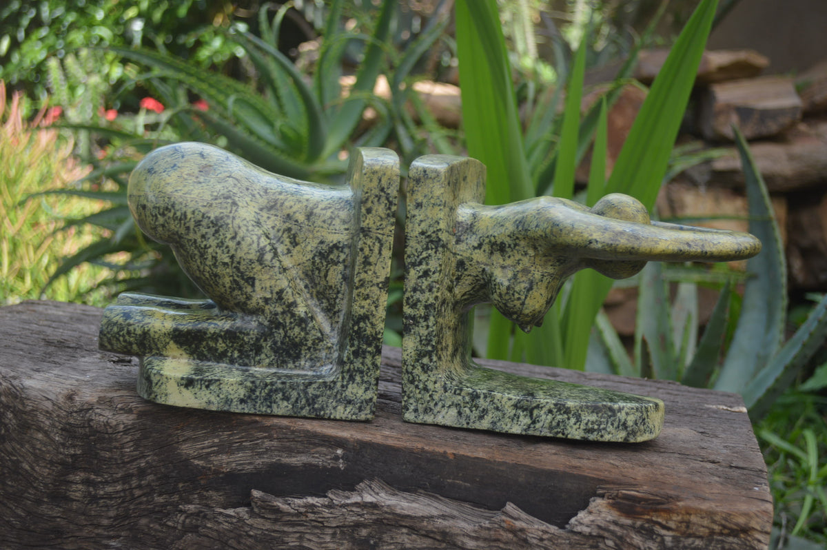 Hand Made Leopard Stone Book Ends x 1 From Zimbabwe - Toprock Gemstones and Minerals 