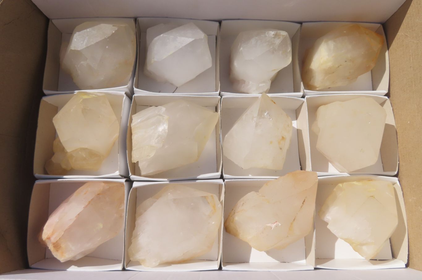 Polished Quartz Crystals x 12 From Madagascar - Toprock Gemstones and Minerals 