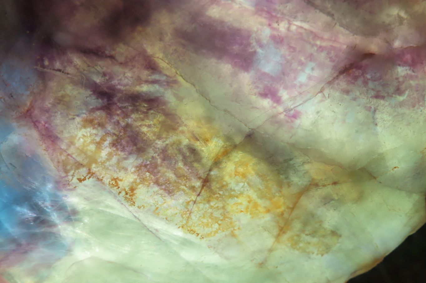 Polished Watermelon Fluorite Slice x 1 From Namibia - Toprock Gemstones and Minerals 