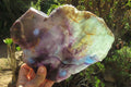 Polished Watermelon Fluorite Slice x 1 From Namibia - Toprock Gemstones and Minerals 