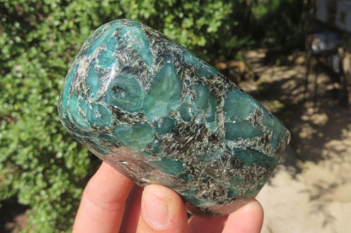 Polished Rare Emerald Mica In Standing Matrix Free Forms x 2 From Mutoko, Zimbabwe - Toprock Gemstones and Minerals 