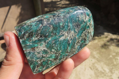 Polished Rare Emerald Mica In Standing Matrix Free Forms x 2 From Mutoko, Zimbabwe - Toprock Gemstones and Minerals 