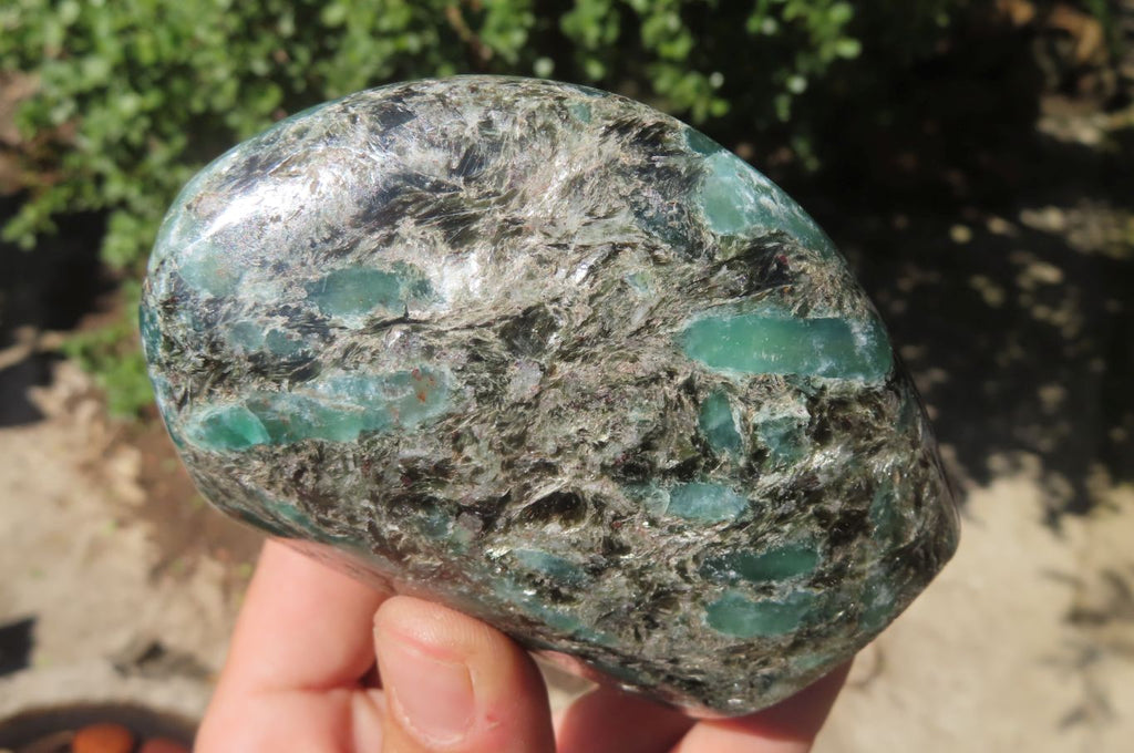 Polished Rare Emerald Mica In Standing Matrix Free Forms x 2 From Mutoko, Zimbabwe - Toprock Gemstones and Minerals 