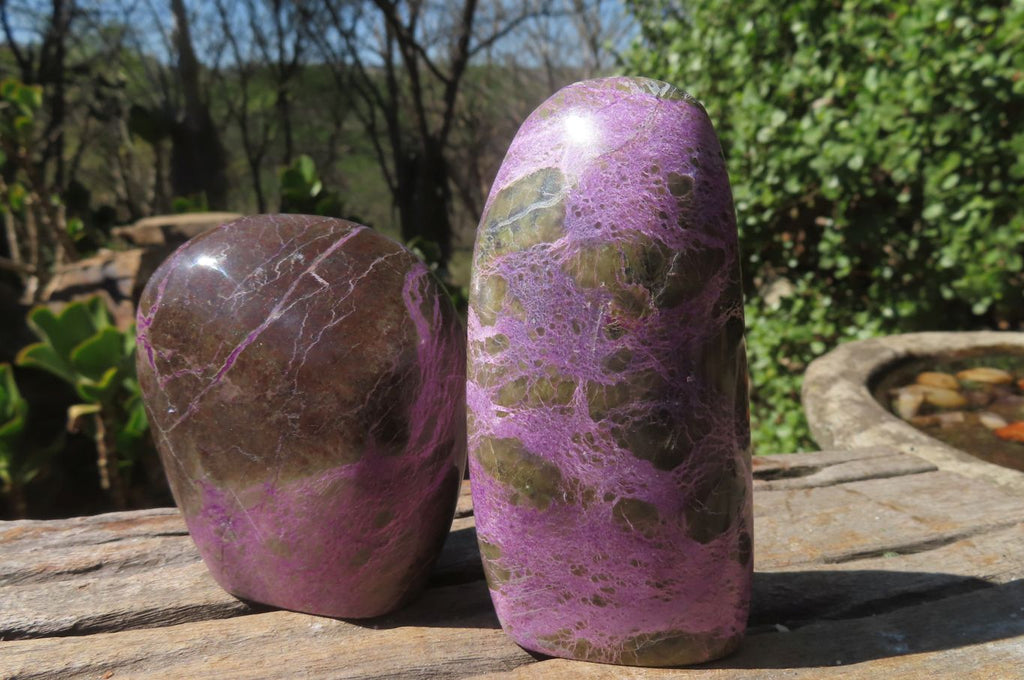 Polished Stichtite Standing Free Forms x 6 From Barberton, South Africa - Toprock Gemstones and Minerals 