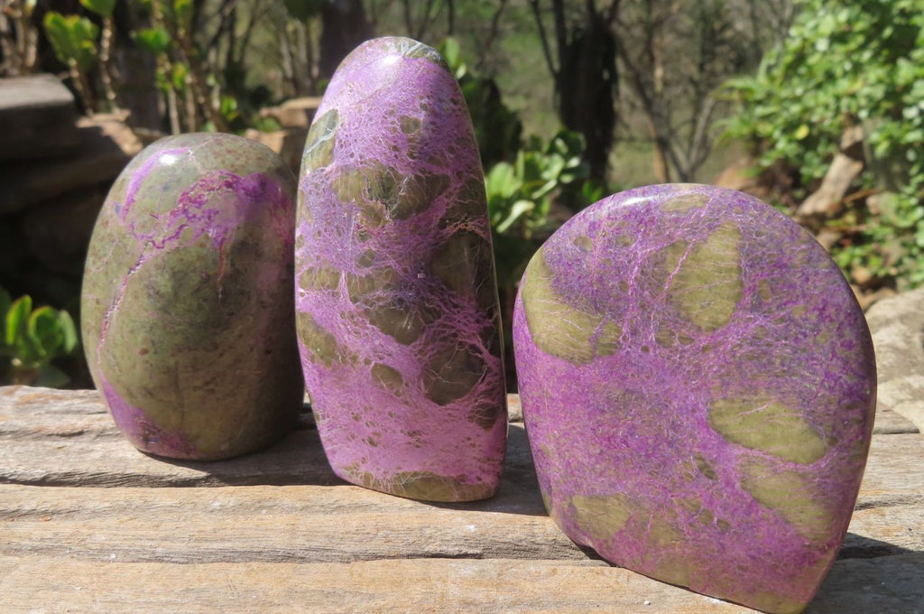 Polished Stichtite Standing Free Forms x 6 From Barberton, South Africa - Toprock Gemstones and Minerals 
