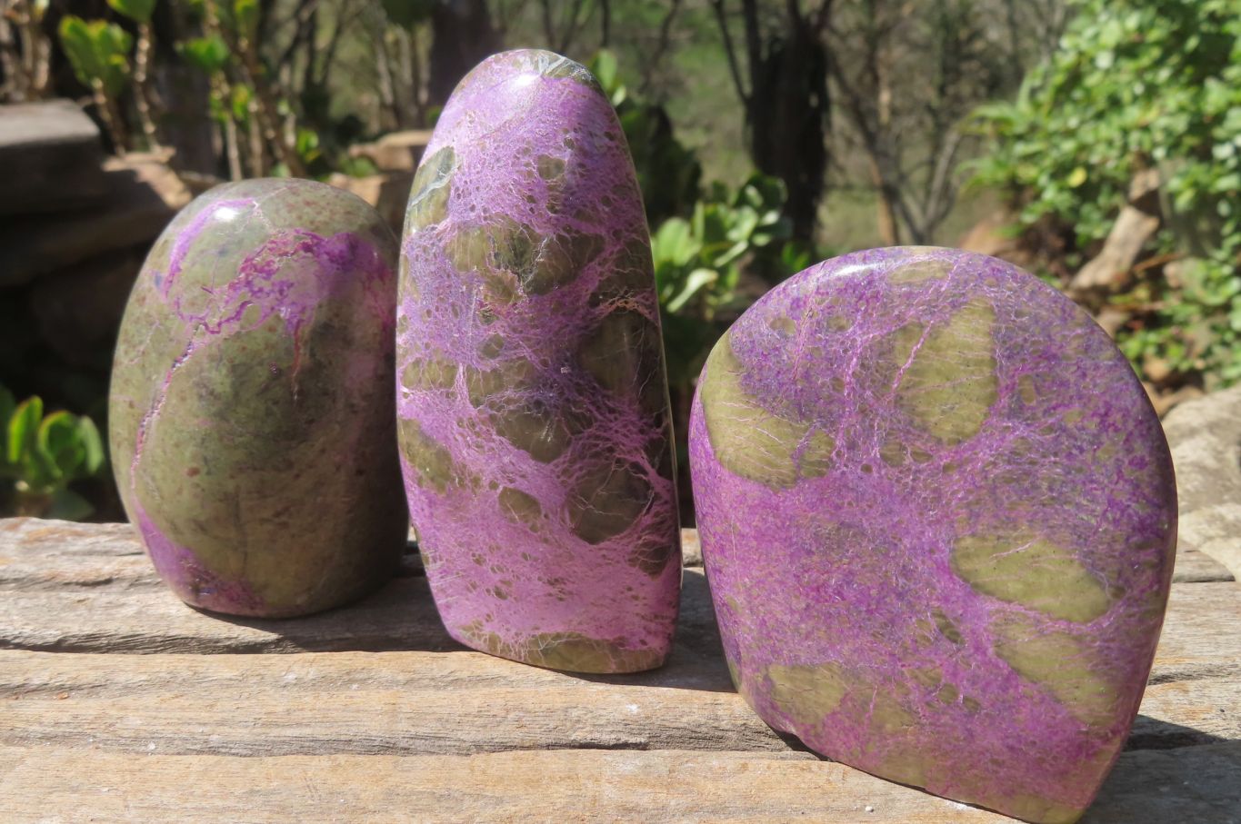 Polished Stichtite Standing Free Forms x 6 From Barberton, South Africa - Toprock Gemstones and Minerals 