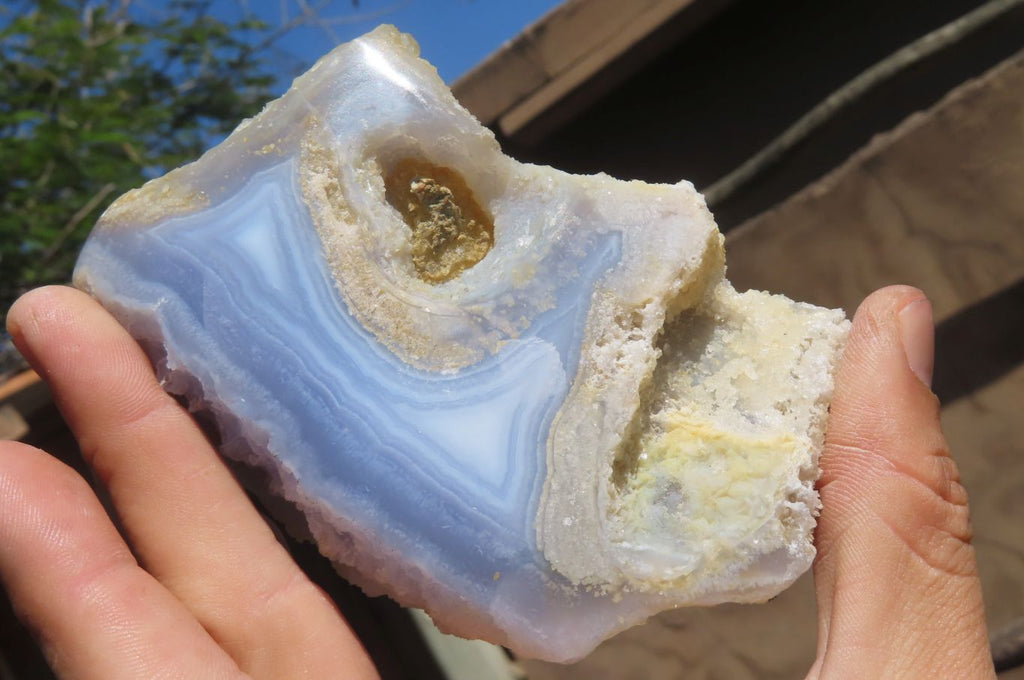 Polished Blue Lace Agate Nodules x 3 From Nsanje, Malawi - Toprock Gemstones and Minerals 