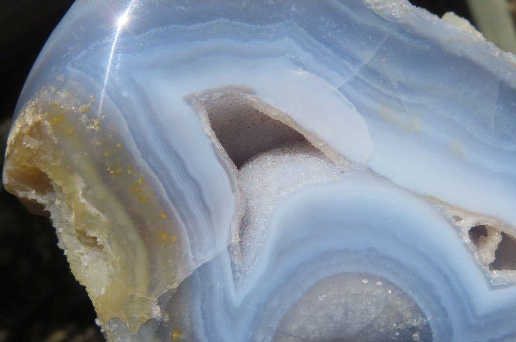 Polished Blue Lace Agate Nodules x 3 From Nsanje, Malawi - Toprock Gemstones and Minerals 