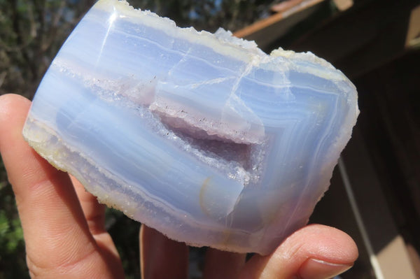 Polished Blue Lace Agate Nodules x 3 From Nsanje, Malawi - Toprock Gemstones and Minerals 