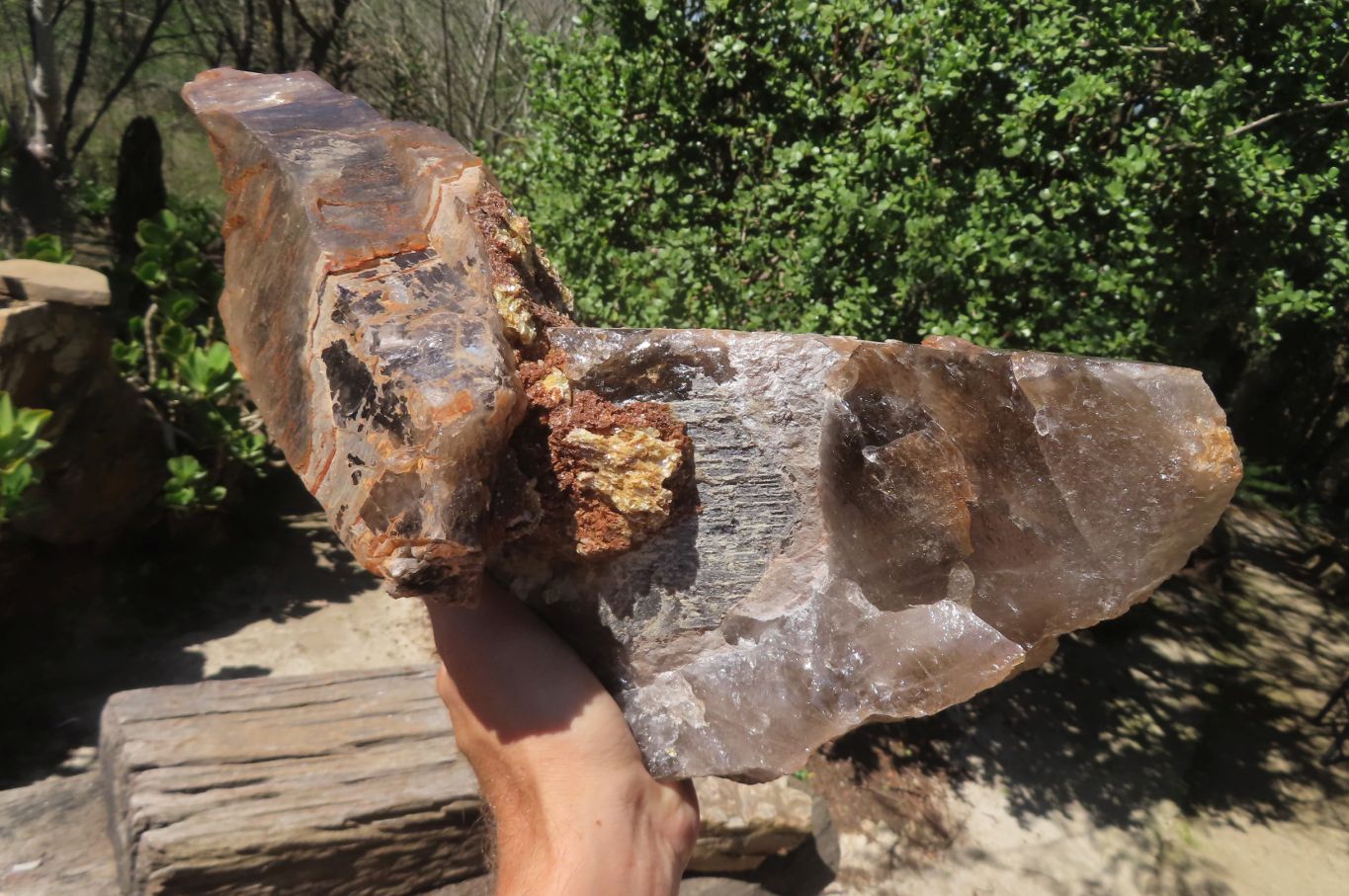 Natural Smokey Quartz With Feldspar Crystal x 1 From Zomba, Malawi - Toprock Gemstones and Minerals 