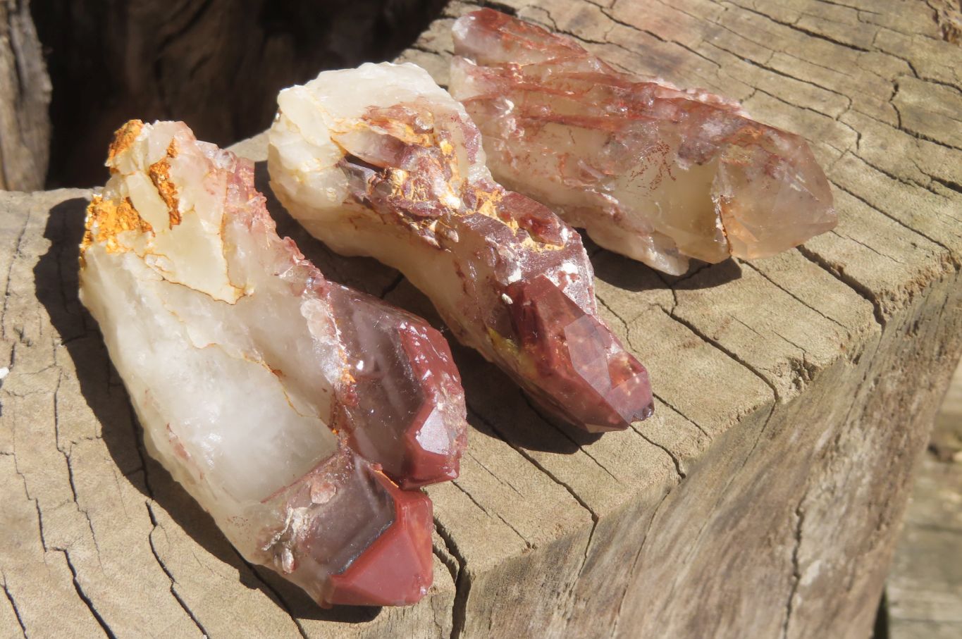 Natural Red Hematoid Quartz Crystal Specimens x 12 From Zimbabwe - Toprock Gemstones and Minerals 