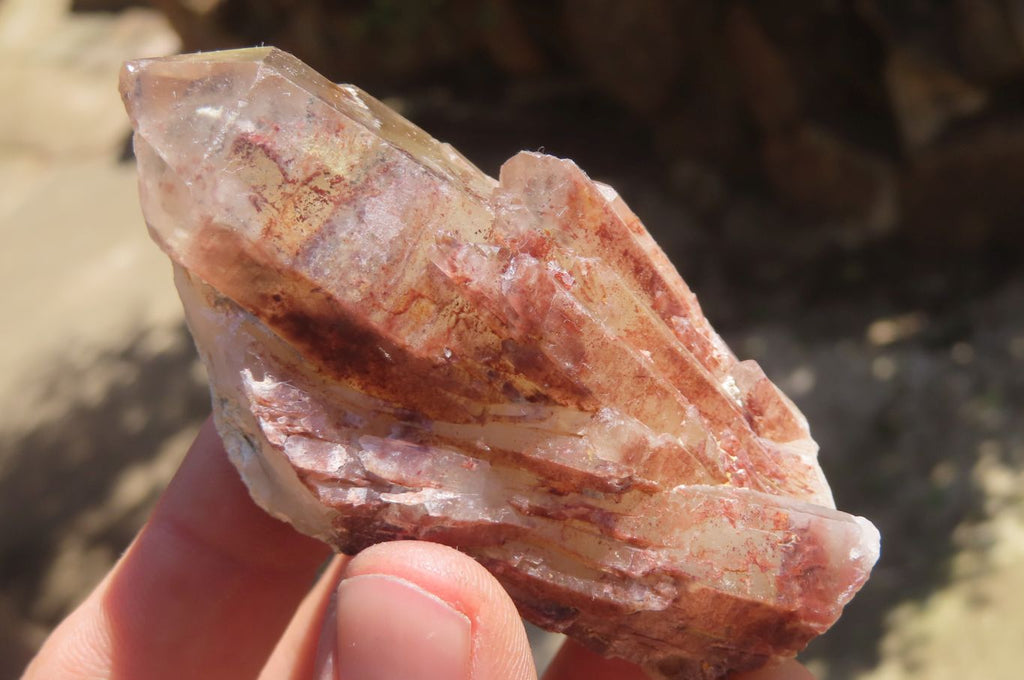 Natural Red Hematoid Quartz Crystal Specimens x 12 From Zimbabwe - Toprock Gemstones and Minerals 