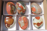 Polished On One Side Polychrome Jasper x 6 From Madagascar - Toprock Gemstones and Minerals 