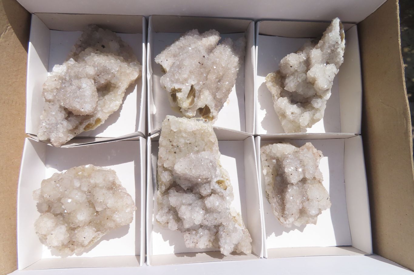Natural Drusy Mountain Quartz Specimens x 6 From Alberts Mountain, Lesotho - Toprock Gemstones and Minerals 