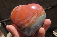 Polished Polychrome Jasper Gemstone Hearts x 6 From Madagascar