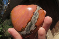 Polished Polychrome Jasper Gemstone Hearts x 6 From Madagascar