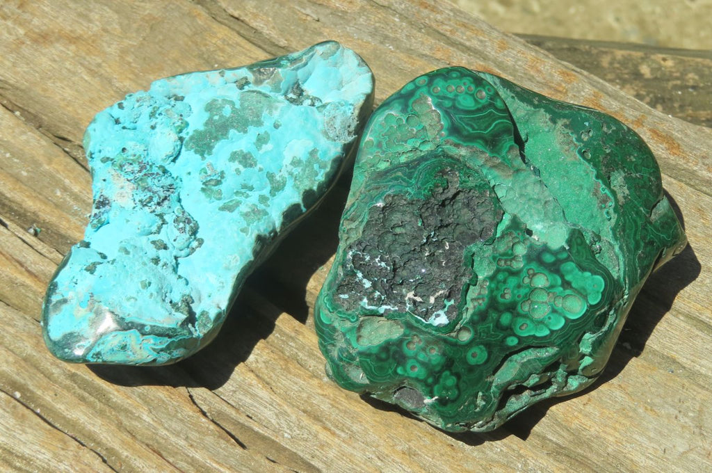 Polished Malacolla Free Forms x 2 From Kalukundi Mine, Congo - Toprock Gemstones and Minerals 