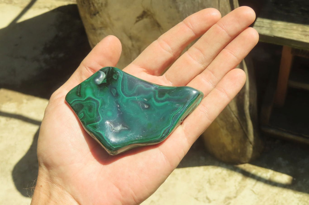 Polished Flower Banded Malachite Free Forms x 6 From Congo - Toprock Gemstones and Minerals 